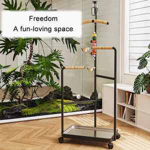 Paslanmaz çelik kuş kafesi papağan kuş <span class=keywords><strong>stand</strong></span>ı çerçeve kuş levrek <span class=keywords><strong>stand</strong></span>ı ile tekerlekler - Product Image 4