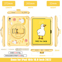 Pour iPad 10e génération 2022 10.9 pouces tablette enfants étui robuste antichoc avec 360 rotation béquille dragonne bandoulière ceinture