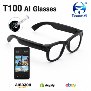 Gafas Inteligentes con IA al por Mayor, Cámara <span class=keywords><strong>de</strong></span> 8MP, Traducción por Voz, Reconocimiento Visual, <span class=keywords><strong>Grabador</strong></span> <span class=keywords><strong>de</strong></span> Reuniones <span class=keywords><strong>para</strong></span> Viajes <span class=keywords><strong>de</strong></span> Negocios - Product Image 1