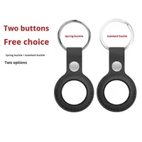 Étui en cuir PU pour AirTag compatible avec le localisateur AirTag, étui de protection pour tracker anti-perte, couleur unie minimaliste en PU