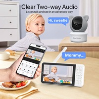 Moniteur bébé WiFi Tuya 5 pouces 1080P avec batterie 3000mAh, détection de température et d'humidité, alarme de pleurs et de mouvements, berceuses, caméra de sécurité pour bébé