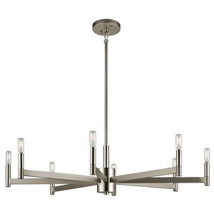 Brass Sputnik <b>Chandelier</b>, 8 - Light Mid - Century Modern Lighting for Dining Areas - Product Image 2