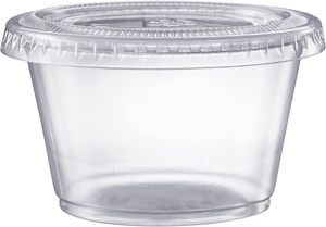Gobelets à sauce ronds transparents en PET de 0,75 oz à 4 oz avec couvercles, qualité alimentaire, logo personnalisé pour les fêtes - Product Image 2