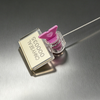Sceau de sécurité CH602, fil spiralé de 0,7 mm, anti-effraction, en acier, avec logo et code-barres personnalisés
