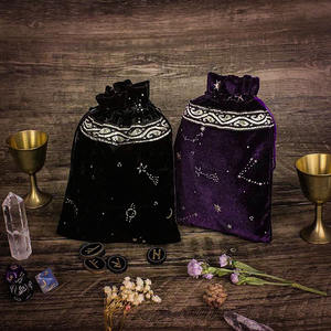 Pochette en velours étoilé pour tarot, sac de rangement pour cartes de tarot, sac de rangement pour cristaux, cadeau, sac à cordon pour dés, pochette pour bijoux, jeux de cartes <span class=keywords><strong>oracle</strong></span>, <span class=keywords><strong>runes</strong></span> - Product Image 1
