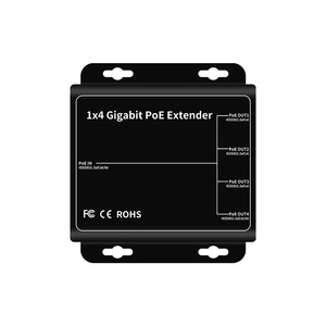 Extensor PoE Gigabit de 10/100/1000Mbps para Montaje en Pared, 1 Entrada 4 Salidas, Aluminio, Switch Ethernet Largo, 30W - Product Image 1