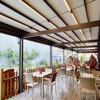 Pergola pliante moderne en alliage d'aluminium, auvent rétractable électrique automatique, pour jardin, maison, magasin, gris, blanc, personnalisable