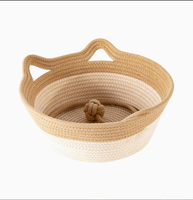 Coussin de couchage rond en tissu pour chat avec tapis en corde de coton en option, plusieurs tailles, résistant à l'usure, pour chats et petits chiens