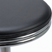 Tabouret de bar industriel anti-fatigue, levage pneumatique, cuir PU avec glissières, structure en acier, usage commercial