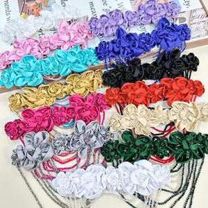 Épaulettes florales à sequins scintillants avec pompon en cristal, patch floral 3D en tissu pour vestes en jean personnalisées et tenues de soirée - Product Image 2