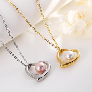 Conjunto de corazón de amor con adornos para mujer, SSM0065 collar de perlas de concha, diseño Original al por mayor, estilo europeo y americano, 12 Uds. - Product Image 5