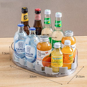 Organizador Giratorio para Refrigerador, <span class=keywords><strong>Bandeja</strong></span> de Almacenamiento de Plástico Transparente con Rotación de 360 Grados para Condimentos, Frascos y Botellas de Cocina - Product Image 5