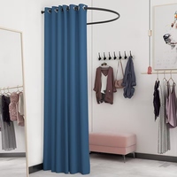 Rideaux de séparation plissés simples de couleur unie en forme de U pour la maison moderne et les vestiaires dans les magasins de vêtements