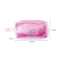 Mignon transparent pvc sequin quicksand liquide sirène paillettes étui à crayons grand