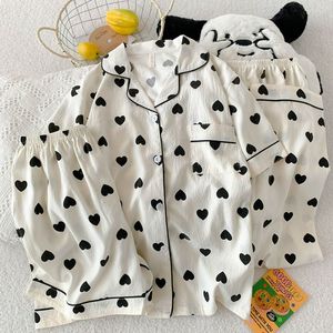 Set <span class=keywords><strong>Pigiama</strong></span> da <span class=keywords><strong>Donna</strong></span> in <span class=keywords><strong>Cotone</strong></span> Cloud all'Ingrosso, Maniche Corte con Bottoni, Pantaloncini, Abbigliamento Casual per Dormire - Product Image 4
