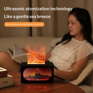 Flame Fireplace Humidifier for <strong>Audio</strong> Box Aromatherapy Machine7 Colors LED Lights Ultrasonic Cool Mist Aroma <strong>Diffuser</strong> for Home - Product Image 4