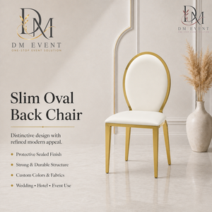 Round <b>Gold</b> Frame Back <b>Gold</b> Stainless Steel Wedding <b>Chair</b> with White Cushion for Wedding and Banquet Events Event Seating - Product Image 1