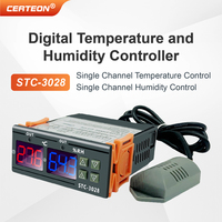Thermostat numérique à double affichage 12V 24V 220V AC DC pour chauffage refroidissement humidificateur