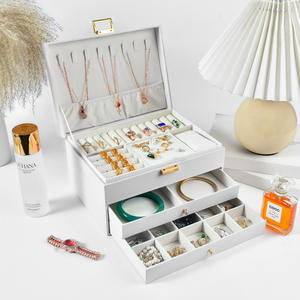 Penobon <b>Vintage</b> Four Drawer Jewellery <b>Box</b> Mirror PU Leather Velvet Anti-Tarnish Anti-Slip Environment Friendly for Home Shop Use - Product Image 3