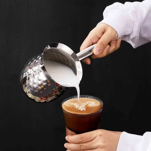 Moderne Roestvrijstalen Koffiegerei Puntige Mond Latte Art Melk Opschuimen En Was Smeltbekers - Product Image 4