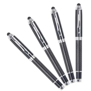 Berat Mewah Logam Roller Ball Pen Manufaktur Pen Stylus Logo Serat Karbon Pena