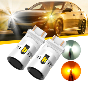 Faro LED 3157 Switchback Bicolore 28W con Ventola 3157A 3057 4157, Resistori Integrati, Lampadina per Indicatore di Direzione, Stop e <span class=keywords><strong>Luce</strong></span> Posteriore - Product Image 1