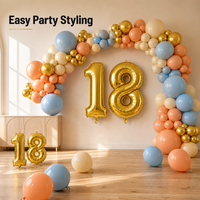 Grand Géant 16 "32" 40 "Gonflable Hélium Aluminium Film Partie Décoré Mylar Numéro Feuille Ballon pour la Décoration