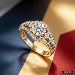 <b>Custom</b> S925|10K|14K|18K Solid Gold 1.0 Karat Round Lab Grown Diamond Wedding <b>Ring</b> VVS-VS Quality Brilliant Cut <b>Ring</b> - Product Image 2