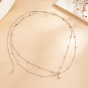 Chaîne de taille sexy à double couche avec pendentif en verre et perles pour femmes, accessoires de mode tendance pour la plage, bijoux de corps - Product Image 4