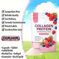 Poudre de protéines de collagène saveur fruits rouges - Boisson beauté antioxydante éclaircissante pour la peau pour femmes Marque OEM 5g X 12
