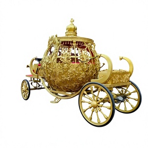 Chariot de mariage personnalisé à 4 roues, type citrouille de Cendrillon, pour chevaux, à vendre - Product Image 3