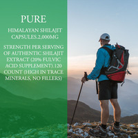 Supplément d'extrait de Shilajit de l'Himalaya personnalisé de qualité supérieure pour le soutien au vieillissement et la santé générale Capsules de Shilajit Force de 2000mg