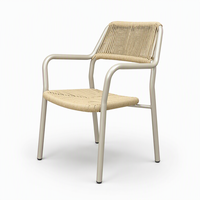 Nouvelle Chaise de Jardin Bistro/Café en Corde d'Aluminium Moderne, Empilable, Écologique et Étanche pour Villa et Cour
