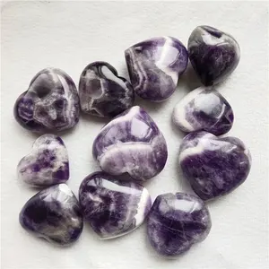 Wholesale high quality natural crystal wedding souvenirs gifts healing dream amethyst crystal hearts