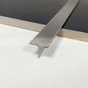 T Shape Metal Stainless Steel Transition Strips Corner <b>Tile</b> Trim Waterproof Durable Bathroom Molding Edge for Apartment - Product Image 1