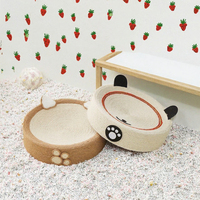 Griffoir pour chat de luxe à motif orange et fraise, écologique, en sisal et mousse, arbre à chat à 1 niveau en carton