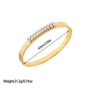 Gioielli da Donna all'Ingrosso, Bracciali e Braccialetti in Acciaio Inossidabile Placcato <span class=keywords><strong>Oro</strong></span> 18k con Zirconi Incastonati - Product Image 4