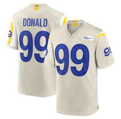 Camiseta de Fútbol Americano Juvenil para Hombre Los Ángeles # 17 Puka Nacua # 10 Cooper Kupp # Camiseta de manga corta con el número 99 de <span class=keywords><strong>Aaron</strong></span> <span class=keywords><strong>Donald</strong></span> - Product Image 4