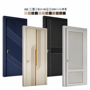 Puerta Interior de Madera Precolgada de Estilo Moderno Europeo-Americano, Puertas Interiores de Madera, Puertas de Dormitorio Insonorizadas para Casas - Product Image 4