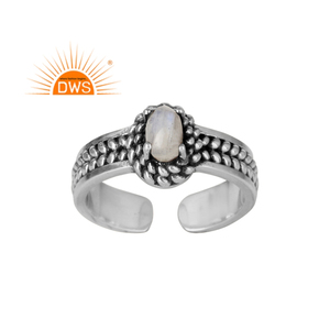 Beautiful Rainbow <b>Moonstone</b> Ring Gemstone Jewelry Supplier Antique Oxidized 925 Sterling Silver Designer Ring - Product Image 1