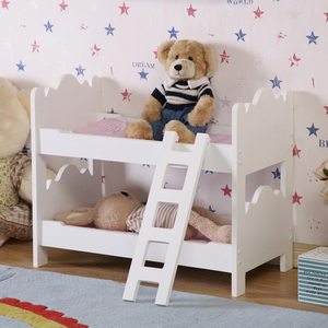 Meubles miniatures en bois unisexe pour poupées, lit superposé en bois avec écran, lit pour enfants - Product Image 3