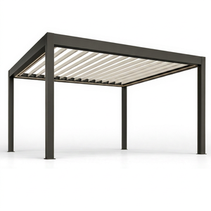 Pergola moderne en aluminium avec toit à lames, gazebo, pavillon de patio extérieur avec bande lumineuse LED - Product Image 1