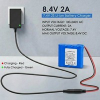 Adaptateur de chargeur de batterie Li-ion rechargeable 8,4 V 2 A pour batteries Li-ion 2S 7,4 V, chargeur de batterie au lithium 8,4 V 2 A