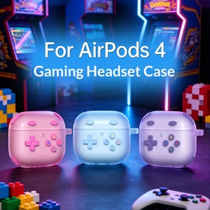 Funda Protectora Compatible con 4 Auriculares, Estilo Gaming, Silicona de Gel Transparente, Diseño de Dibujos Animados - Product Image 1