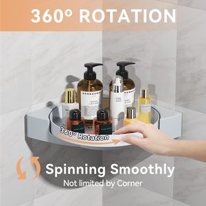 Caddy de douche d'angle en plastique rotatif sans perçage organisateur de salle de bain étagère de salle de bain rotative <span class=keywords><strong>moderne</strong></span> - Product Image 2