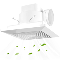 Ventilateur extracteur de cuisine silencieux de 8 pouces, ventilateur d'extraction en plastique pour toilettes et salles de bain, montage au plafond, sans lumière