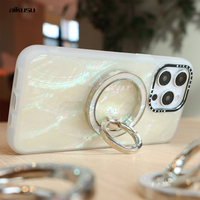Support de téléphone magnétique personnalisé en résine avec anneau rotatif à 360 degrés, support de téléphone magnétique pliable avec anneau en perle