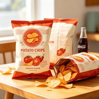 Bolsas de Plástico para Envasado de Alimentos con Sellado Térmico Personalizadas, Bolsas con Forma de Almohada para Papas Fritas
