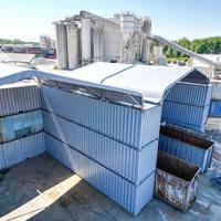 Abri conteneur à toit en chevalet simple 12x18 m pour le stockage d'équipements