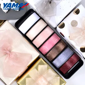 YAMA Factory-Cinta de Organza transparente, Color sólido, 3-75mm